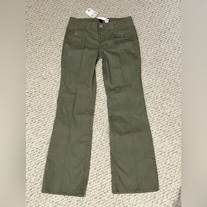 H&M Low Rise Flared Cargo Pants Khaki Green Size 8